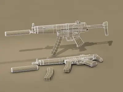 MP5 rifle 3D model