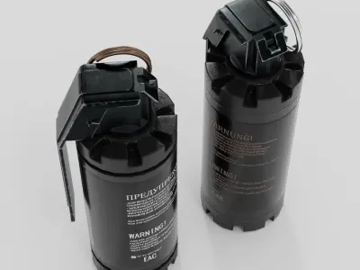 Flashbang-FBG6 two grenade canisters Low-poly 3D model