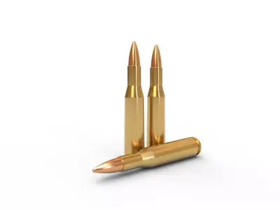65x54mm Mauser Ammo Low-poly 3D model