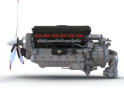 Piston Aero Engine 2 3D model