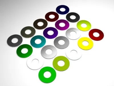 Metal Washer Bolts Set 3D model