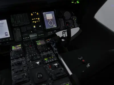 Black Hawk UH-60 Cockpit Low-poly 3D model