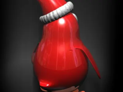 Christmas Penguin Rigged Low-poly 3D model