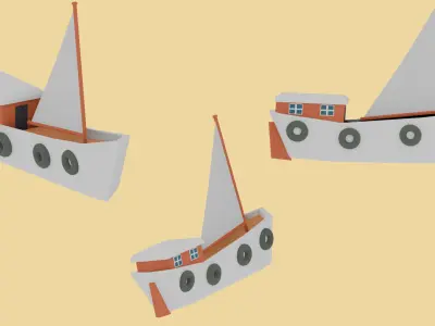 Low-Poly ships  Low-poly 3D model