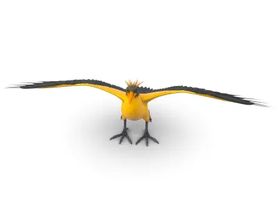 High Poly the Mythical Bird Predator Roc Low-poly 3D model