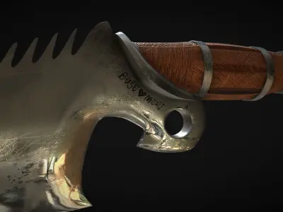 Vintage Pirate Knife Low-poly 3D model