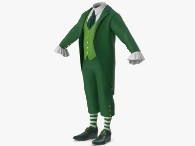 Tailcoat Suit and Shoes 2 3D model