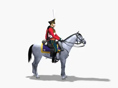 Hussar russian Low-poly 3D model