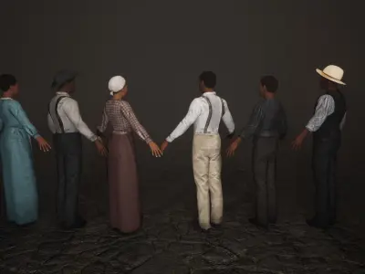 Low Poly Historic African Americans Low-poly 3D model