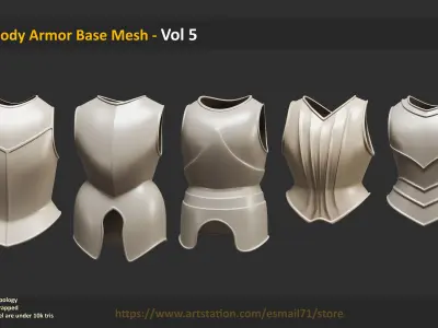 30 Body Armor Base Mesh - Vol 5 Low-poly 3D model