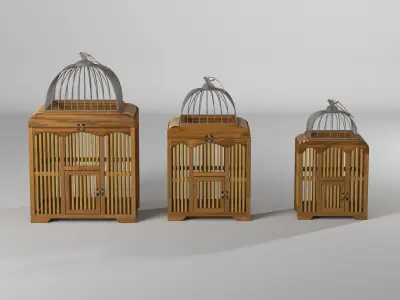 Elosie Decorative Bird Cage Set Animal 3D model