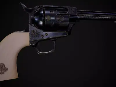 Lucky revolver Low-poly 3D model