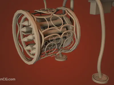 Highpoly Steampunk Rifle Free 3D model