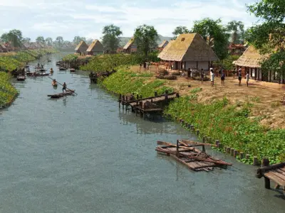 Fishing village 3D model
