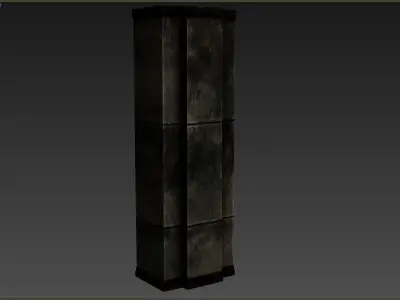 Column wooden Low-poly 3D model