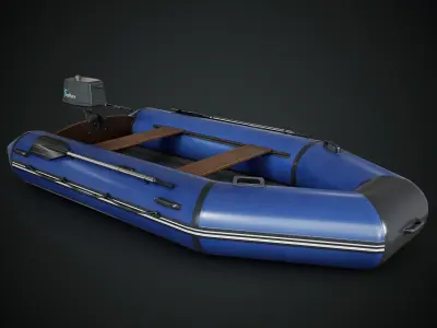 Inflatable Boat Low-poly 3D model