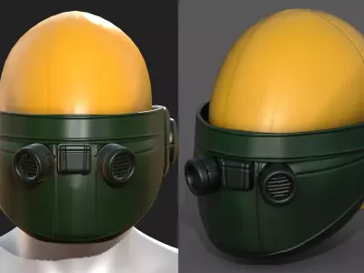 Helmet plastic mask scifi futuristic 3d model  Low-poly 3D model