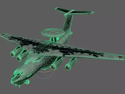 Beriev A-50 - Low Poly 3D model