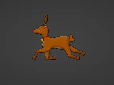 CUTE CHRISTMAS REINDEER Low-poly 3D model