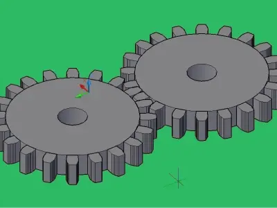 Spur Gear Mesh Free 3D model