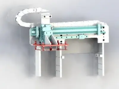 Double cylinder sucking mechanism 3D model