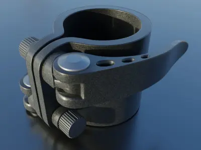 E-Scooter Quick Release Clamp with Procedural PBR Material 3D model