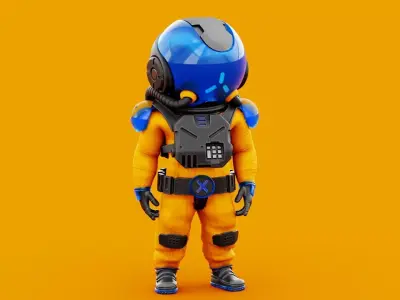 TOON ASTRONAUT F-2 RIGGED 3D model