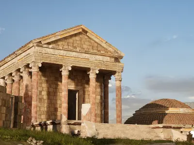 Roman Temple Ruins Low-poly 3D model