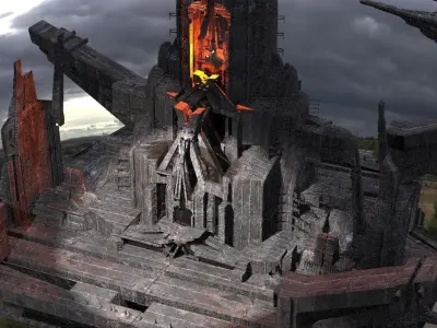 Cyberpunk City extended Kit bash 3D model