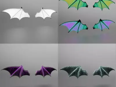 Bat wings halloween SPECIAL PRICE Free low-poly 3D model