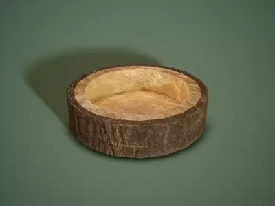 Bark Bowl Short Free low-poly 3D model