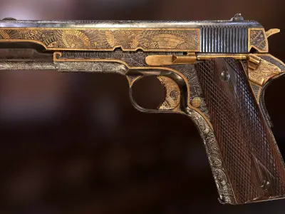 Colt 1911 Yakuza style Low-poly 3D model