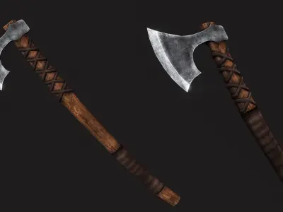 Baltic Viking Battle Axes Low-poly 3D model