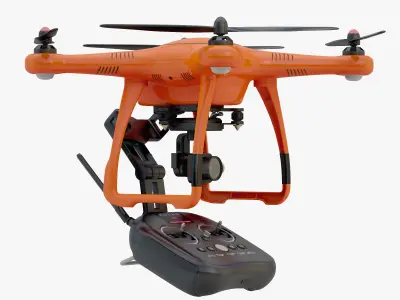 3D model Animated Drone Autel Robotics and Controller 3D model 3D model