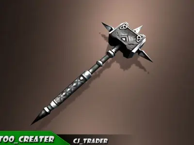 Fantasy Hammer Low-poly 3D Model Low-poly 3D model