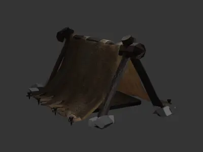  Tent - Tribal - Prehistoric Caveman Era Low-poly 3D model