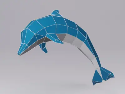 Low Poly Dolphin Geometric 3D model 3D model
