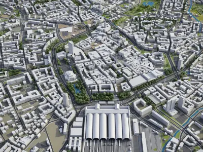 Leipzig Low-poly 3D model