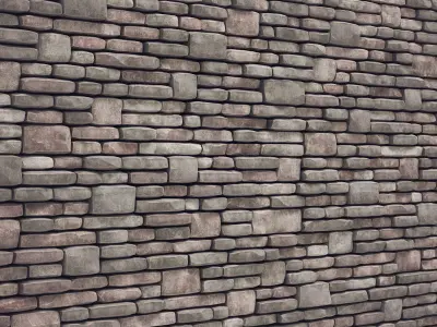 Brick granite stone many part n1 3D model