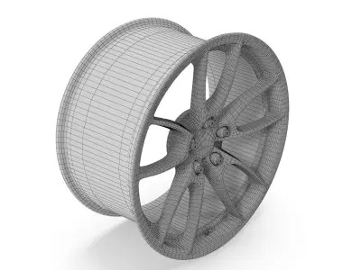 Carroll Shelby Wheel Company CS5 Wheel Gloss Gunmetal Mustang 3D model