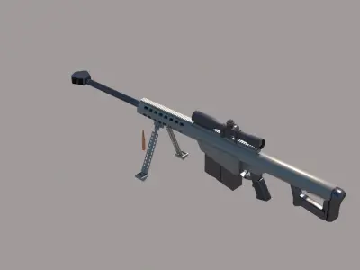 Modern Firearms Animated M107 Low-poly 3D model