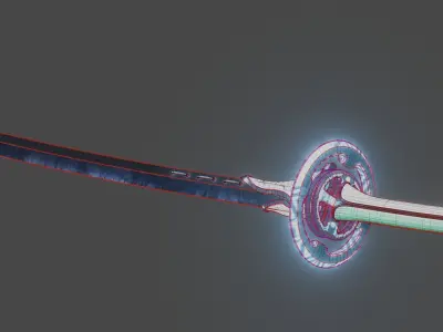Stylazed Sword PBR Low-Poly Game-Ready Low-poly 3D model Low-poly 3D model