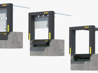Kopron Retractable Dock Shelter for Loading Bays Rigged for Maya 3D model