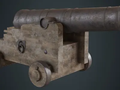 Vessel Cannon 1B Low-poly 3D model