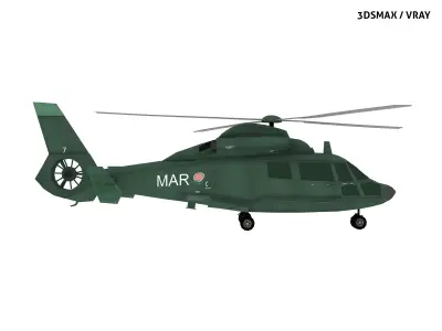 EUROCOPTER DAUPHIN HELICOPTER Low-poly 3D model