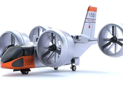 Bell X-22 - Hover Assault Transport - The DUCT DEVIL Low-poly 3D model