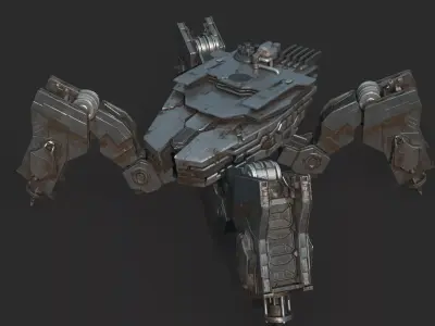 Future Sci-Fi Crab-Type War Robot 3D model