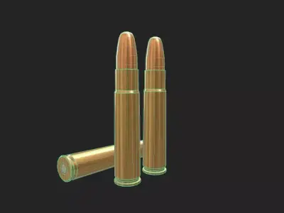 356 Winchester Ammo Low-poly 3D model