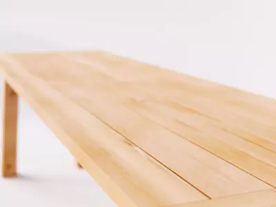 Solid wood dining table 3D model