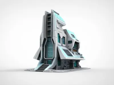 sci-fi military buildings 3D print model
